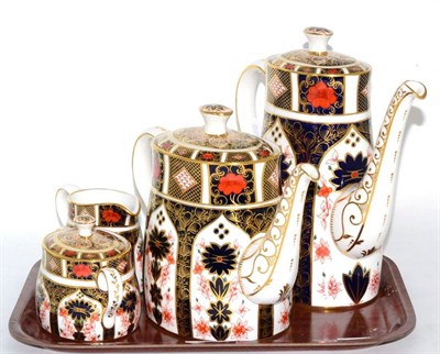 Lot 226 - A Royal Crown Derby Imari four piece tea service comprising teapot, coffee pot, cream and sugar