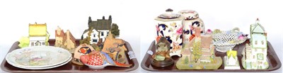 Lot 230 - A Royal Crown Derby pheasant, three Lilliput Lane cottages, Coalport cottages, two Royal...