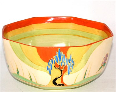 Lot 242 - A Clarice Cliff Bizarre octagonal shaped bowl