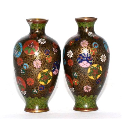 Lot 279 - A pair of early 20th century cloisonne vases