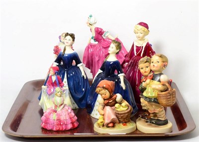 Lot 310 - Eight Royal Doulton figures and two Goebel figures (10)