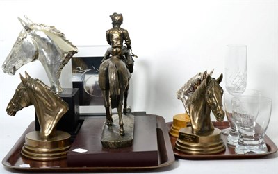 Lot 311 - A group of horse racing trophies (2 trays)