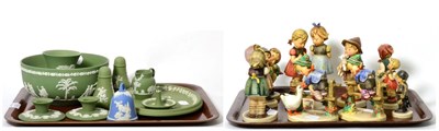 Lot 314 - Collection of Goebel pottery Hummel figures and Wedgwood Jasperware