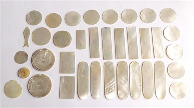 Lot 338 - A group of Chinese mother-of-pearl gaming counters