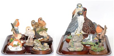 Lot 382 - Border Fine Arts Studio Bird Models Including: 'Red Grouse', model No. A1279, 'Peregrine',...