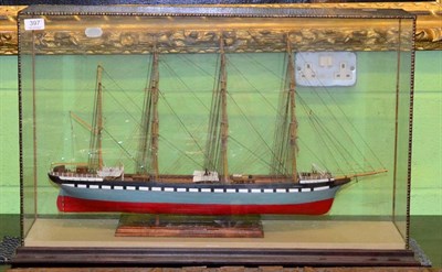 Lot 397 - A model of the Clipper, Archibald Russell, in glazed case and a model of a Man O' War