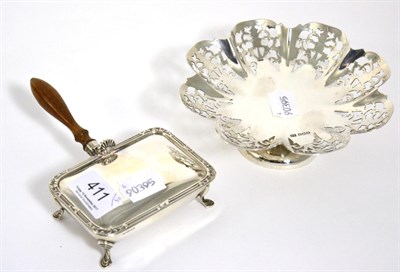 Lot 411 - Silver table ash dish and a silver pedestal dish (2)