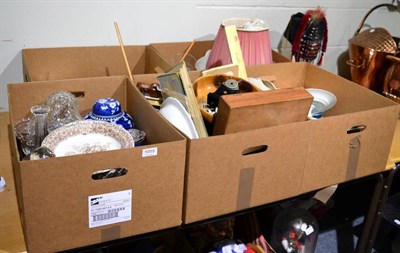 Lot 1055 - Five boxes of various household ceramics and glass