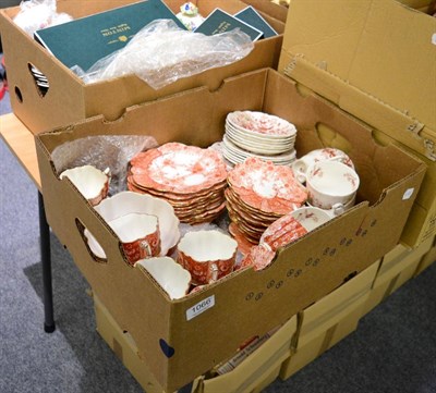 Lot 1066 - Two boxes of tea and dinnerwares including Coalport, Masons and Minton