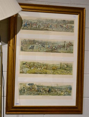 Lot 1099 - Four hunting prints after Henry Alken, framed as one