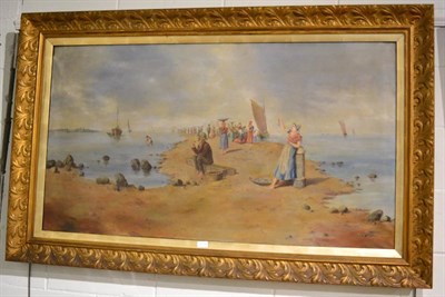 Lot 1133 - Watson, figures on the coastline, oil on canvas