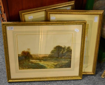 Lot 1138 - R H Walker 'The Village Smithy' and 'Harvest Field Near Woolton' a pair of watercolour each signed