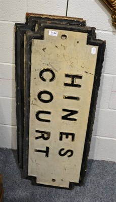 Lot 1144 - Three cast iron street signs