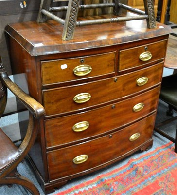 Lot 1155 - A 19th century mahogany bow fronted chest of drawers