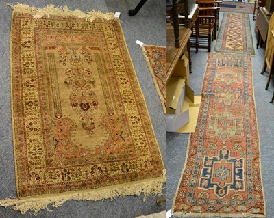 Lot 1164 - Kayseri prayer rug, central anatolia, the pale mushroom field with an urn issuing flowers...