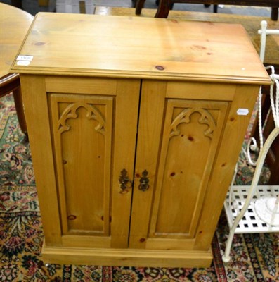 Lot 1188 - A Neo-Gothic style pine cupboard