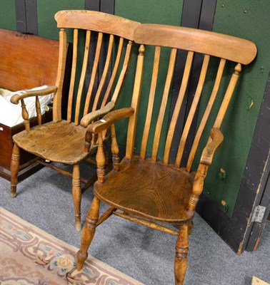 Lot 1194 - Two 19th century Windsor style armchairs