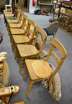 Lot 1198 - Six pine chairs and five single chairs