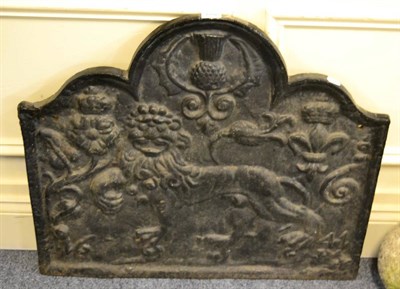 Lot 1206 - Cast iron fire back