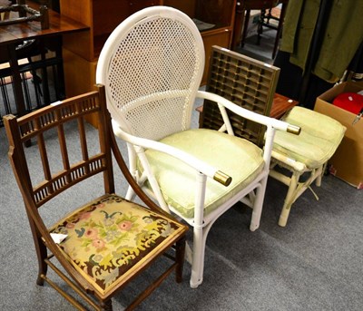 Lot 1208 - A stool, a low table, two chairs and a print block tray