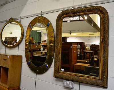 Lot 1225 - An oval brass mirror together with another&nbsp