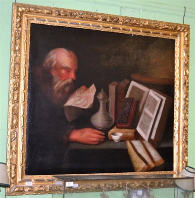 Lot 1240 - Herman Ten Kate (Dutch) 1822-1891, Gentleman reading, oil on canvas in gilt fame, unsigned