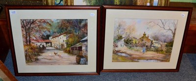 Lot 1258 - L.Parkin, The Corn Mill, Boston Spa, pencil and watercolour; and another, a pair (2)