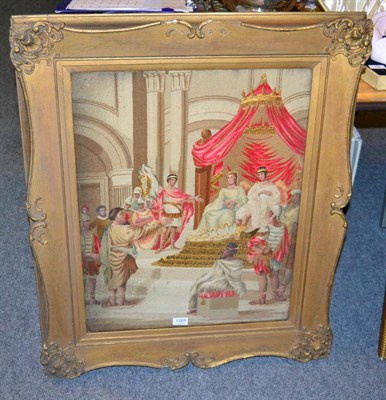 Lot 1268 - Crewel work picture of Roman scene