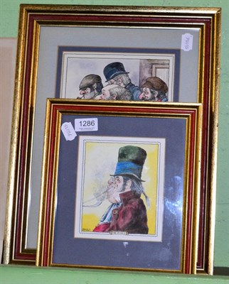 Lot 1286 - Terry Durham (b.1936) 'The Rivals', a pair; and 'The Incident' pen, ink and watercolour, signed (3)