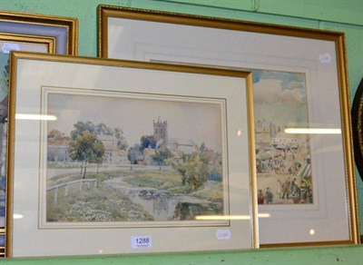 Lot 1288 - Mary Ethel Hunter (British 1878-1936) Ripon, signed, watercolour; and another work by Bernard Cecil