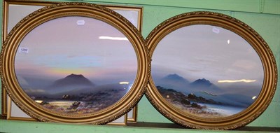 Lot 1289 - Frank Holmes, Moorland scene, gouache oval and another, a pair (2)