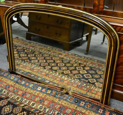 Lot 1324 - A Victorian faux rosewood and parcel gilt ornamental mirror, 110cm width, 76cm height