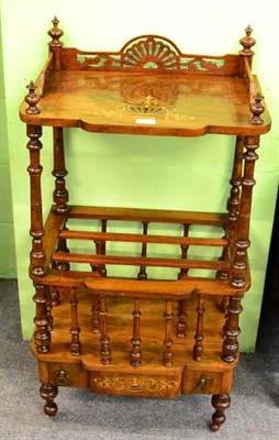 Lot 1330 - Inlaid walnut Canterbury