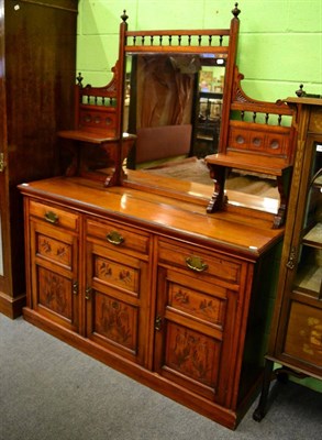 Lot 1336 - Victorian walnut mirror back sideboard