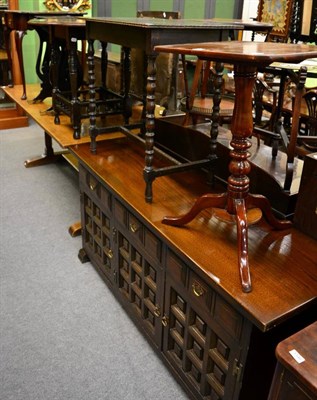 Lot 1347 - A Younger oak sideboard from The Toledo Range, together with an oak side table, a tripod table,...