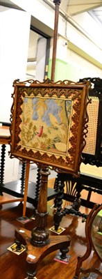 Lot 1360 - A Regency rosewood needlework pole screen