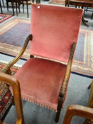 Lot 1381 - Large continental carved open armchair