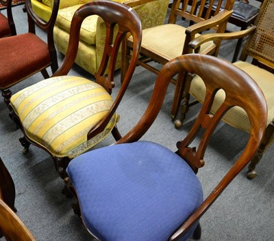 Lot 1388 - A pair of mahogany framed chairs and a 19th century mahogany toilet mirror