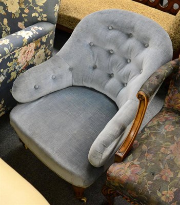 Lot 1395 - A 19th century button back armchair