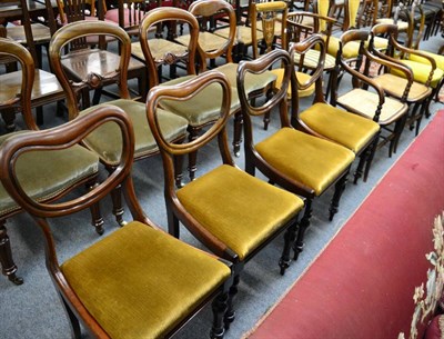 Lot 1400 - A set of four Victorian balloon backs and a pair of Regency mahogany dining chairs