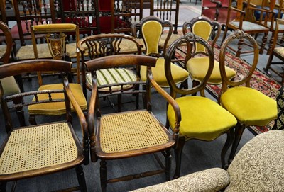 Lot 1401 - Two pairs of 19th century dining chairs, an inlaid occasional chair and an inlaid nursery chair (6)