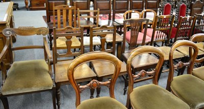 Lot 1403 - A set of eight assorted country chairs and a stool