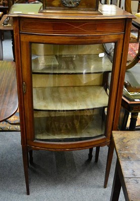 Lot 1412 - Inlaid mahogany bow fronted display cabinet