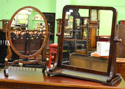 Lot 1415 - Two mahogany framed dressing mirrors