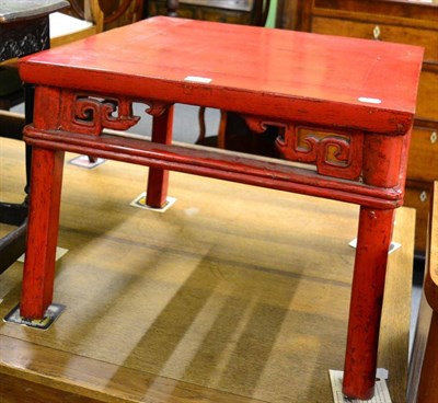 Lot 1424 - Chinese red lacquer coffee table