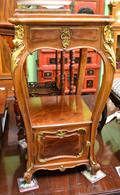 Lot 1437 - French gilt metal mounted Kingwood pedestal table with burr walnut and inlaid top