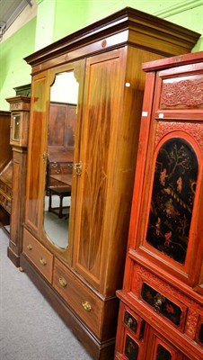 Lot 1451 - A mahogany inlaid wardrobe