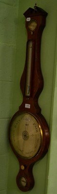 Lot 1470 - An early 19th century mahogany wheel barometer, spirit level, silvered dials signed Spelzini of...