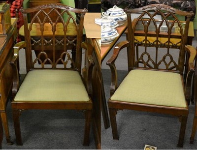 Lot 1478 - A pair of mahogany dining armchairs