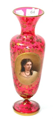 Lot 64 - Bohemian ruby glass vase